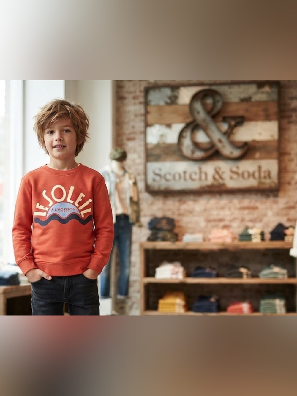 Authentic Scotch & Soda kids designer signature sweatshirt sz 8